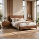 3pc King Bedroom Set, Walnut Brown, Nickel Wood, 2 Nightstands