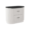 2pc King Bedroom Set, Light Gray, Silver, Black, Chrome Wood, Nightstand