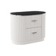 3pc King Bedroom Set, Light Gray, Silver, Black, Chrome Wood, 2 Nightstands