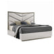 2pc King Bedroom Set, Gray, Silver Wood, Nightstand