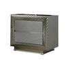 2pc King Bedroom Set, Gray, Silver Wood, Nightstand