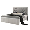 2pc King Bedroom Set, Gray, Silver Wood, Nightstand