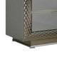 2pc King Bedroom Set, Gray, Silver Wood, Nightstand