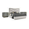 3pc King Bedroom Set, Gray, Silver Wood, 2 Nightstands