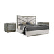 3pc King Bedroom Set, Gray, Silver Wood, 2 Nightstands