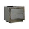 3pc King Bedroom Set, Gray, Silver Wood, 2 Nightstands