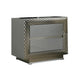 3pc King Bedroom Set, Gray, Silver Wood, 2 Nightstands