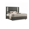 2pc King Bedroom Set, Gray, Dark Gray, Taupe Gray, White Wood, Nightstand