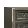 2pc King Bedroom Set, Gray, Dark Gray, Taupe Gray, White Wood, Nightstand