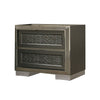 3pc King Bedroom Set, Dark Gray, Taupe Gray, White Wood, 2 Nightstands