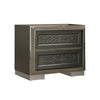 3pc King Bedroom Set, Dark Gray, Taupe Gray, White Wood, 2 Nightstands