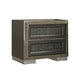 3pc King Bedroom Set, Dark Gray, Taupe Gray, White Wood, 2 Nightstands