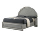 2pc King Bedroom Set, Metallic Gray, Silver Wood, Nightstand