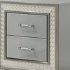 3pc King Bedroom Set, Metallic Gray, Silver Wood, 2 Nightstands