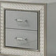 3pc King Bedroom Set, Metallic Gray, Silver Wood, 2 Nightstands