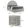 3pc King Bedroom Set, Metallic Gray, Silver Wood, 2 Nightstands