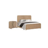 2pc King Bedroom Set, Natural Brown Wood, Nightstand