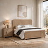 2pc King Bedroom Set, Natural Brown Wood, Nightstand