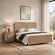 2pc King Bedroom Set, Natural Brown Wood, Nightstand