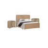 3pc King Bedroom Set, Natural Brown Wood, 2 Nightstands