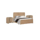 3pc King Bedroom Set, Natural Brown Wood, 2 Nightstands