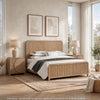 3pc King Bedroom Set, Natural Brown Wood, 2 Nightstands