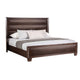 2pc King Bedroom Set, Espresso Brown, Gold Wood, Nightstand