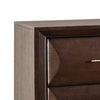 2pc King Bedroom Set, Espresso Brown, Gold Wood, Nightstand