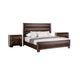 3pc King Bedroom Set, Espresso Brown, Gold Wood, 2 Nightstands