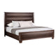 3pc King Bedroom Set, Espresso Brown, Gold Wood, 2 Nightstands