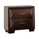 3pc King Bedroom Set, Espresso Brown, Gold Wood, 2 Nightstands