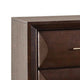 3pc King Bedroom Set, Espresso Brown, Gold Wood, 2 Nightstands