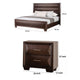 3pc King Bedroom Set, Espresso Brown, Gold Wood, 2 Nightstands