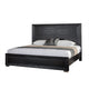 2pc King Bedroom Set, Black, Chrome, Nickel Wood, Nightstand