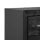 2pc King Bedroom Set, Black, Chrome, Nickel Wood, Nightstand