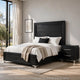 2pc King Bedroom Set, Black, Chrome, Nickel Wood, Nightstand