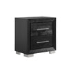 3pc King Bedroom Set, Black, Chrome, Nickel Wood, 2 Nightstands