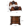 2pc King Bedroom Set, Cherry Brown, Oak Brown, Gold, Bronze Wood, Nightstand