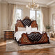 2pc King Bedroom Set, Cherry Brown, Oak Brown, Gold, Bronze Wood, Nightstand