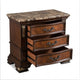 3pc King Bedroom Set, Cherry Brown, Oak Brown, Gold, Bronze Wood, 2 Nightstands