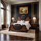 3pc King Bedroom Set, Cherry Brown, Oak Brown, Gold, Bronze Wood, 2 Nightstands