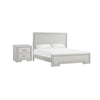 2pc King Bedroom Set, Rustic White, White, Nickel Wood, Nightstand