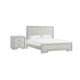 2pc King Bedroom Set, Rustic White, White, Nickel Wood, Nightstand