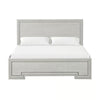 2pc King Bedroom Set, Rustic White, White, Nickel Wood, Nightstand