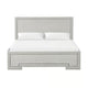2pc King Bedroom Set, Rustic White, White, Nickel Wood, Nightstand