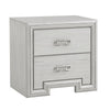 2pc King Bedroom Set, Rustic White, White, Nickel Wood, Nightstand