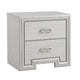 2pc King Bedroom Set, Rustic White, White, Nickel Wood, Nightstand
