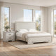 2pc King Bedroom Set, Rustic White, White, Nickel Wood, Nightstand
