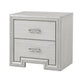 3pc King Bedroom Set, Rustic White, White, Nickel Wood, 2 Nightstands