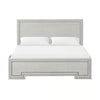 3pc King Bedroom Set, Rustic White, White, Nickel Wood, 2 Nightstands
